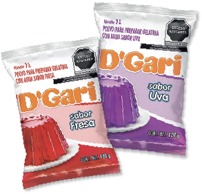 Variedad Gelatina Dgari Piña/Limón/Durazno/Vainilla 120 g